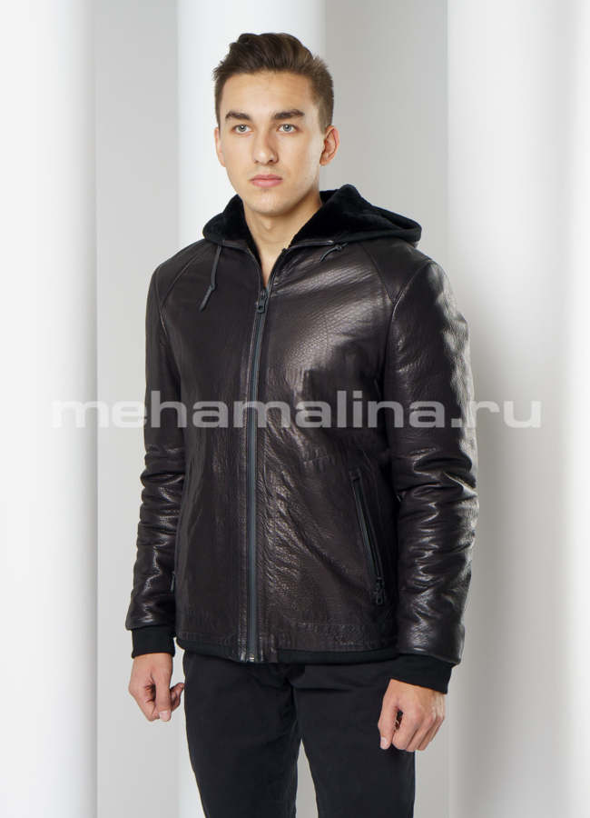 фото Дубленка с капюшоном модель № DM-120