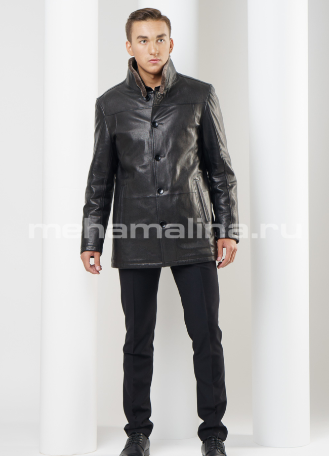 Дубленка мужская на пуговицах модель № DM-106 в рассрочку