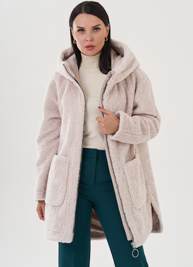 Полупальто женское с капюшоном модель № 24608 универмаг малина