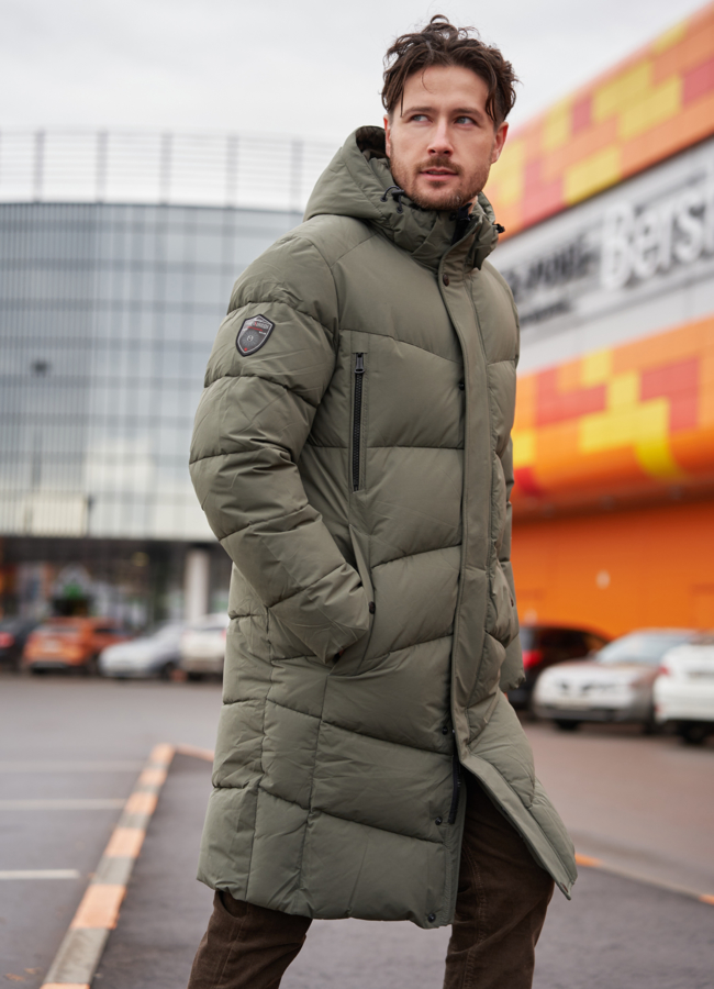 фото Мужской пуховик с капюшоном  модель № 79147