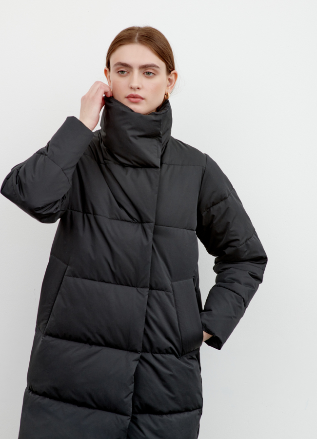 Пуховик женский модель № 79155 меха малина