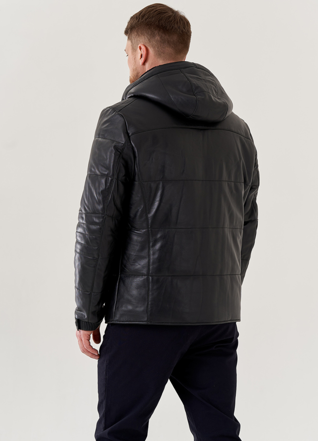 Пуховик мужской с капюшоном  модель № 79611 в рассрочку