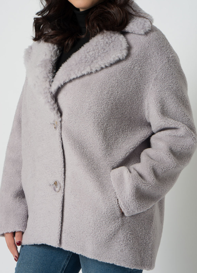 Женская куртка с английским воротником из шерсти модель № 21555 в рассрочку