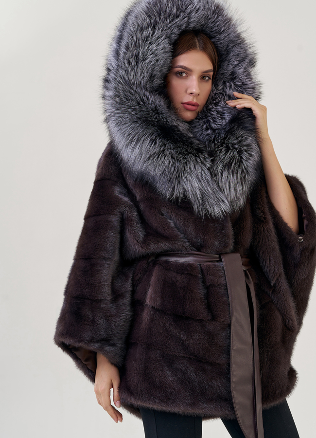 Норковая шуба оверсайз модель № 76865 универмаг малина