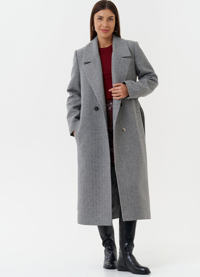 Женское пальто с английским воротником модель № 28082 в рассрочку