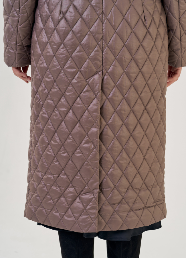 Женское утепленное пальто с английским воротником  модель № 23281 универмаг малина