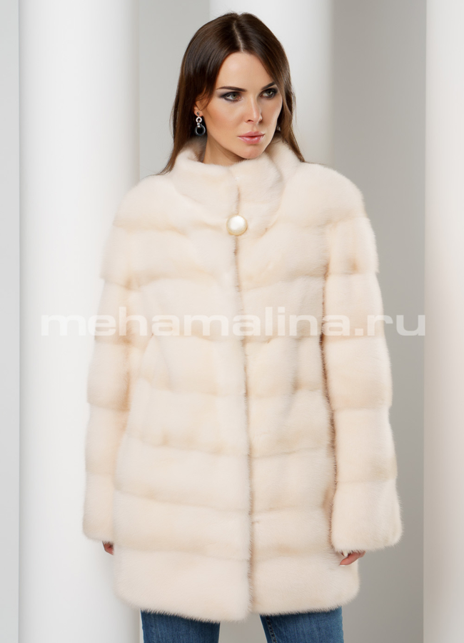 Норковая шуба поперечная модель № S-628 универмаг малина