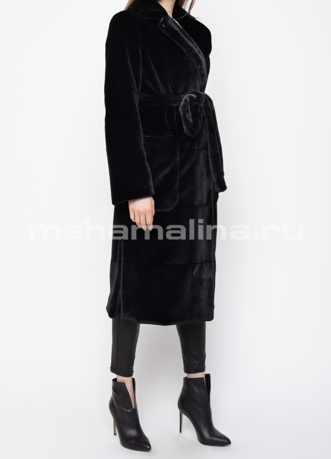 Искусственная шуба черного цвета модель № 751 в кредит