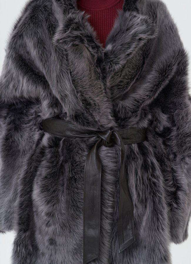 Двухсторонняя натуральная дубленка модель № 28421 универмаг малина