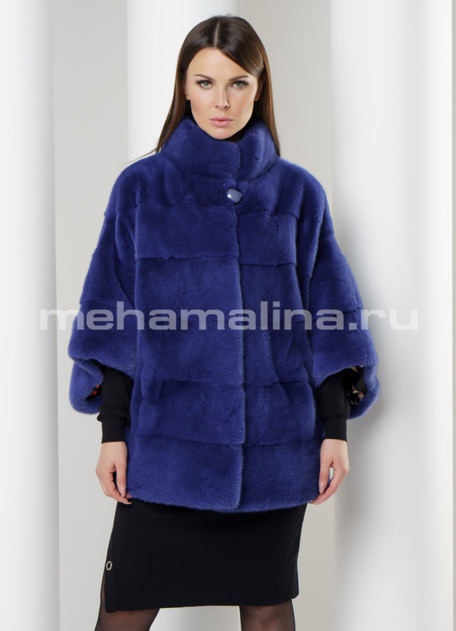 Норковая шуба модель № S-602 меха малина