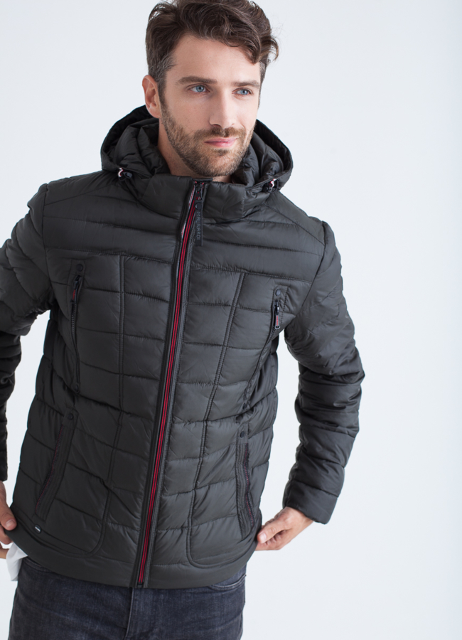 Мужская зимняя куртка модель № КМ-68 меха малина