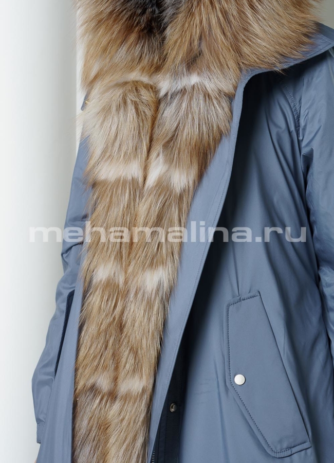 Парка с капюшоном отделка блюфрост, песец модель № 945 универмаг малина