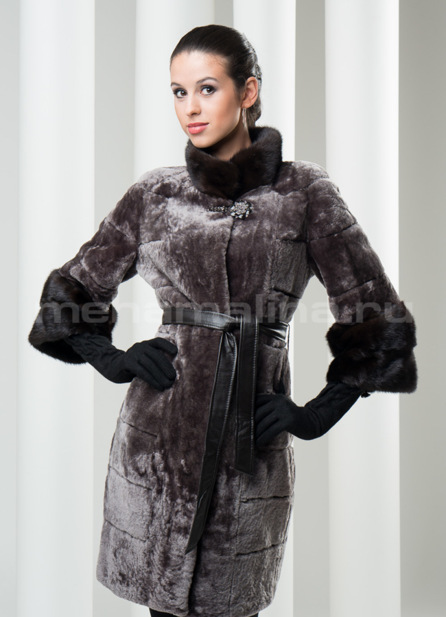 Шуба астраган с норкой модель № S-112 в кредит