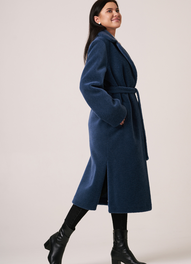 Шуба из искусственного меха с английским воротником модель № 17850 универмаг малина