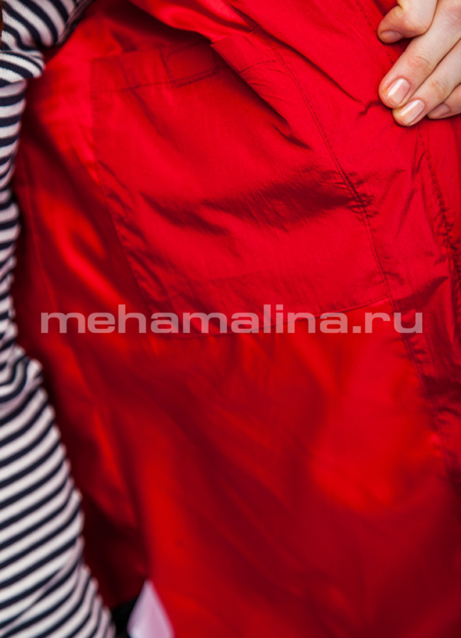 Женский пуховик с мехом модель № П-173 универмаг малина