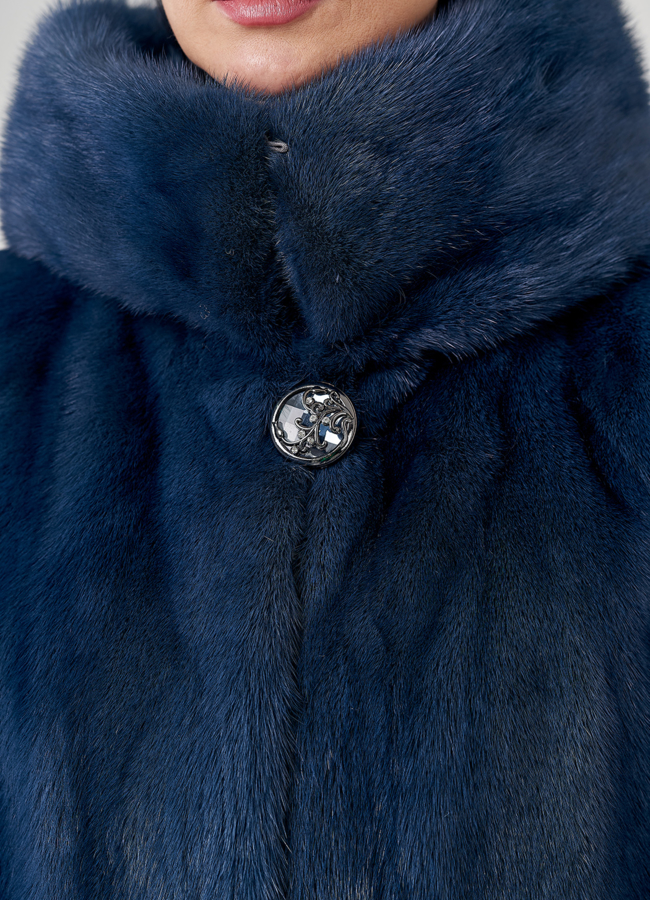 Женская норковая шуба с капюшоном  модель № 23784 в рассрочку