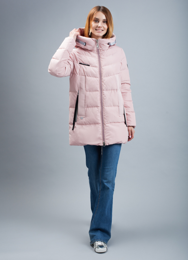 Зимняя куртка женская модель № П-322 меха малина