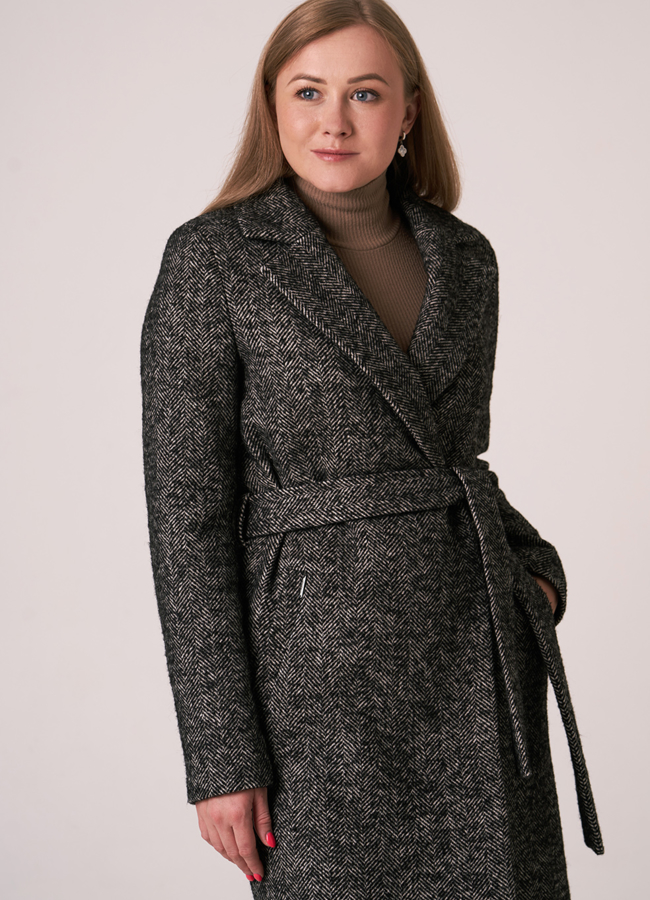 Пальто с отделкой из текстиля модель № 434 в рассрочку