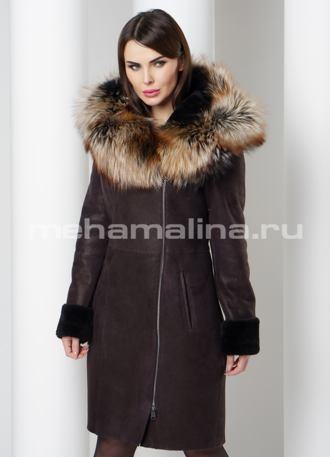 Дубленка с покрытием модель № D-202 универмаг малина