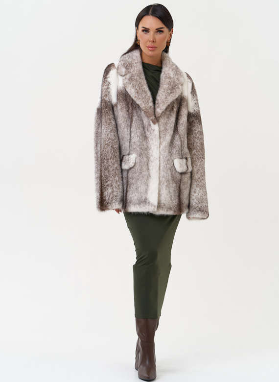 Жакет из норки крестовки cross