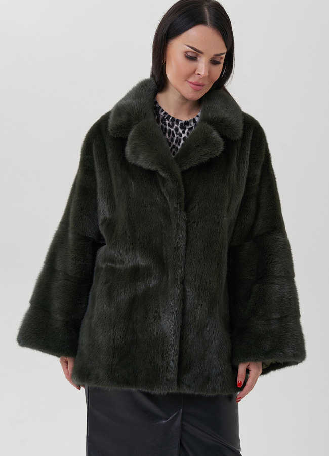 Шуба из норки с английским воротником  модель № 24813 в рассрочку