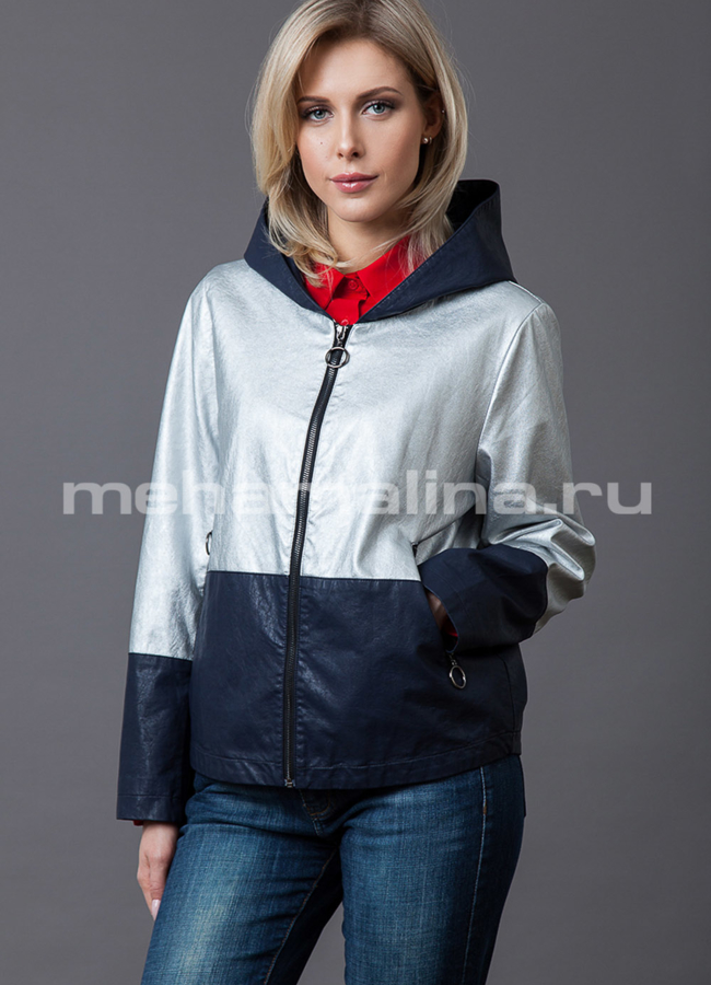 Куртка с капюшоном модель № PK-49 меха малина