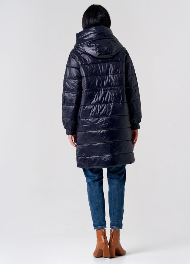 фото Демисезонное пальто черного цвета модель № 21576