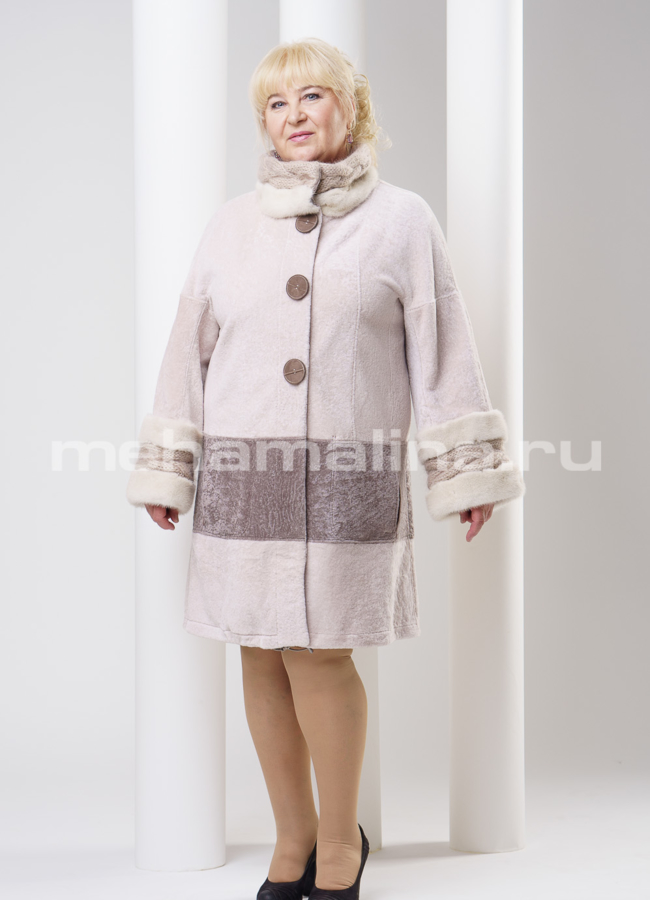 Двустороннее меховое пальто модель № BP-23 универмаг малина