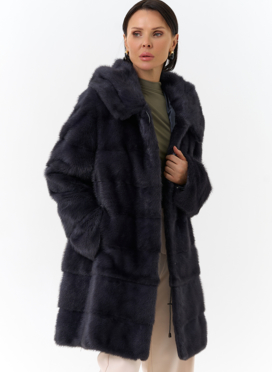 Норковая шуба трансформер с капюшоном