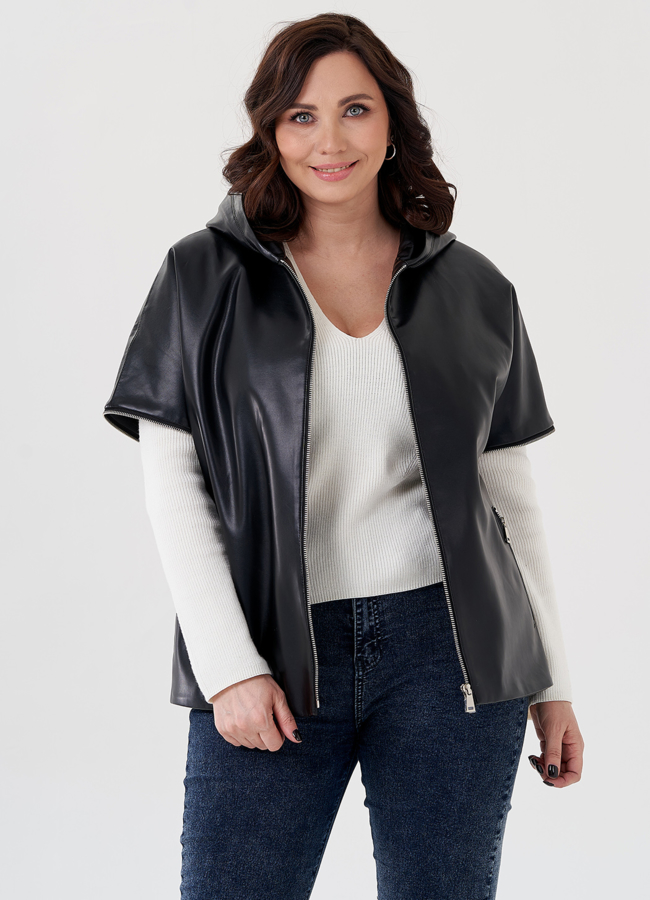 Женская куртка трансформер с капюшоном  модель № 80394 в рассрочку