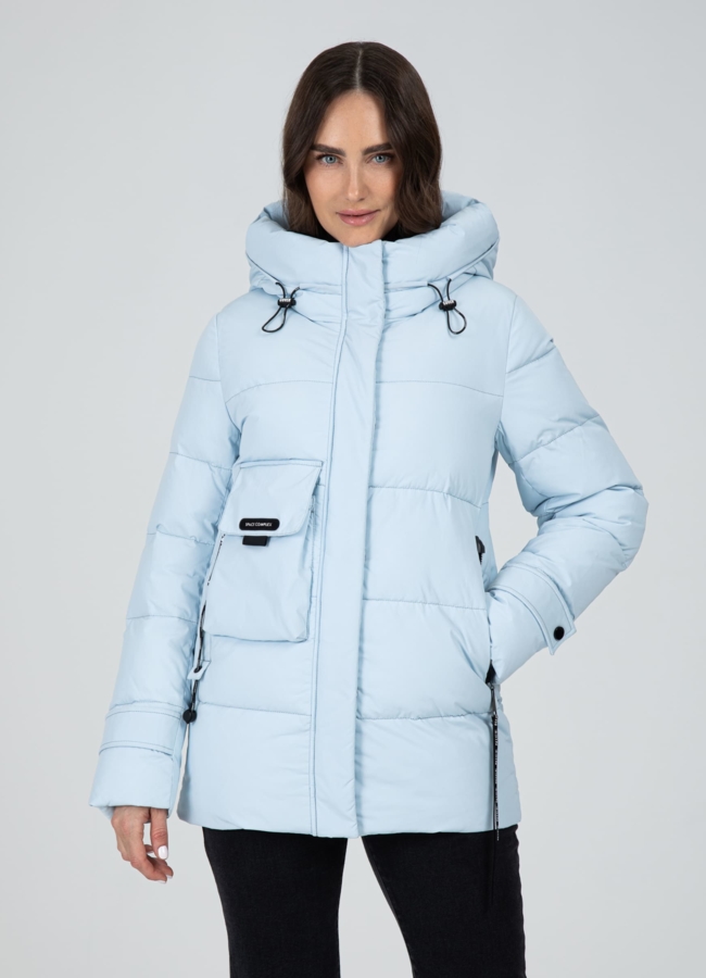 Куртка женская с капюшоном  модель № 25775 меха малина