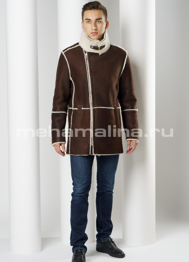 Мужская дубленка премиального качества модель № DM-116 универмаг малина