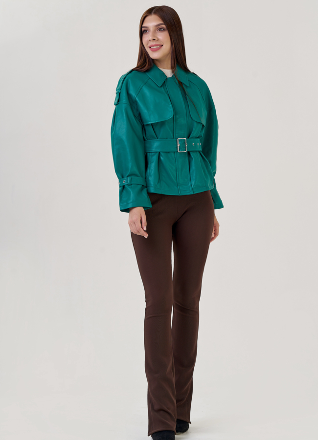 фото Женская куртка оверсайз из эко кожи модель № 23257