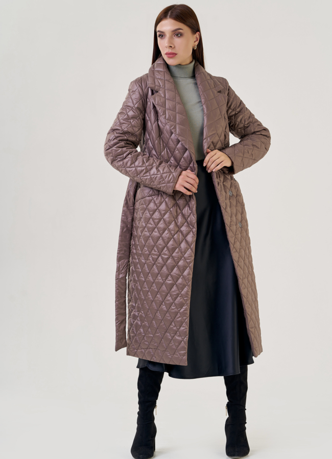 Женское утепленное пальто с английским воротником  модель № 23281 универмаг малина