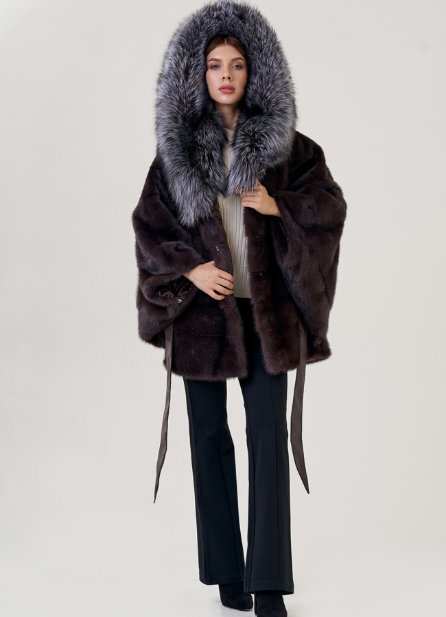 Норковая шуба оверсайз модель № 76865 универмаг малина