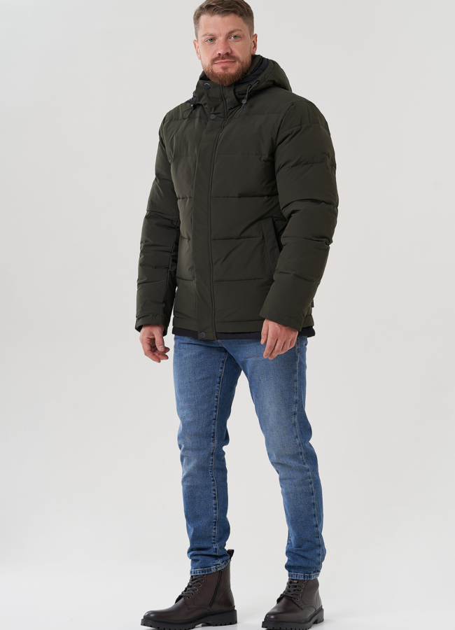 Мужской пуховик с капюшоном  модель № 81489 в кредит
