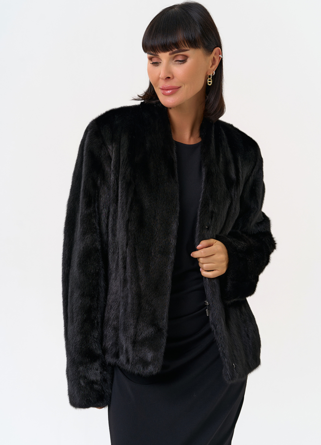 Укороченная шуба из меха норки  модель № 31602 универмаг малина Укороченная шуба из меха норки  модель № 31602 универмаг малина