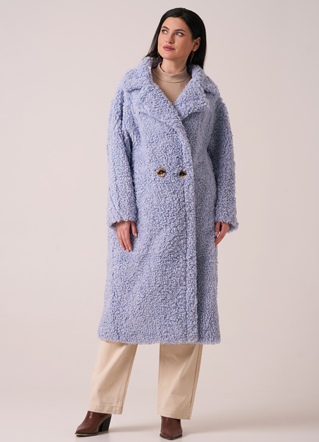 Шуба из эко меха с английским воротником модель № 211 универмаг малина