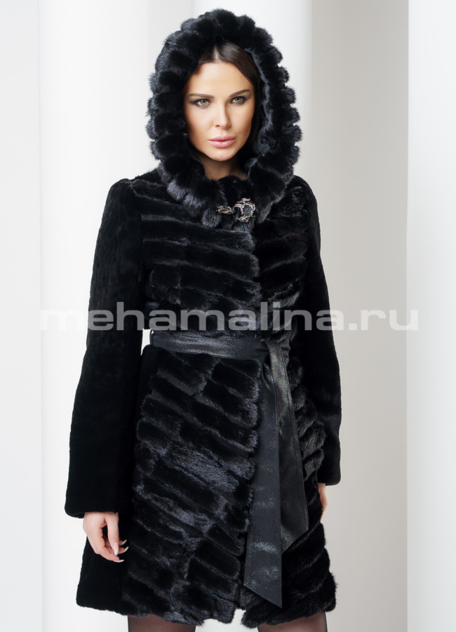 Шуба из мутона модель № S-565 универмаг малина