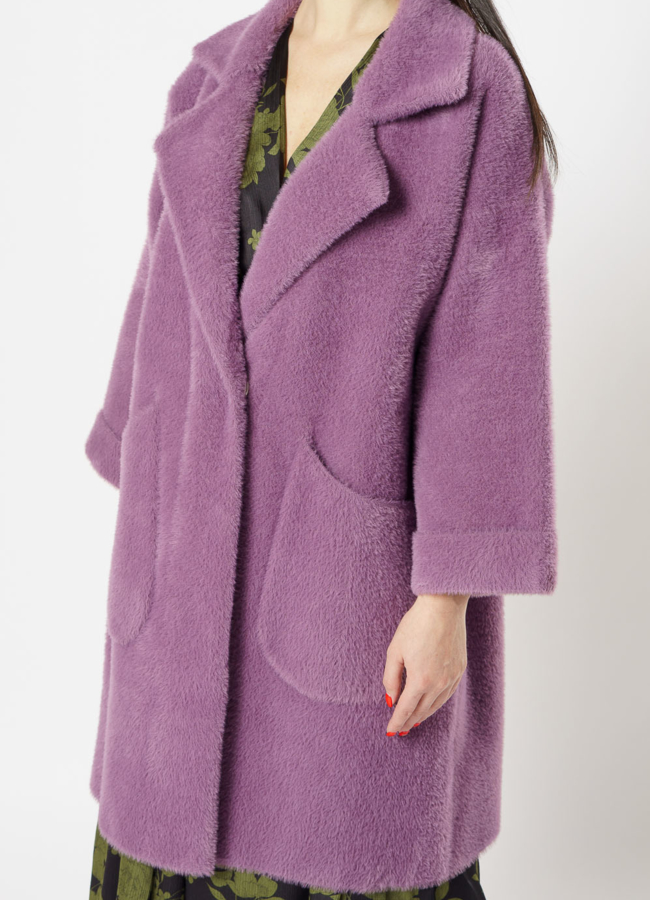 Женское пальто фиолетового цвета модель № 20531 в рассрочку