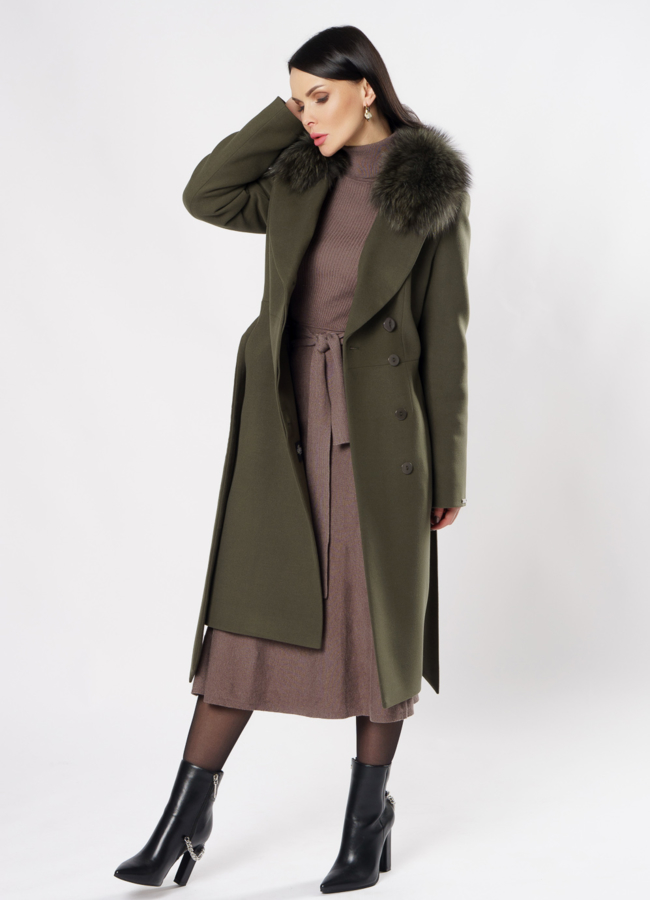 Английское пальто цвета хаки  модель № 19121 универмаг малина
