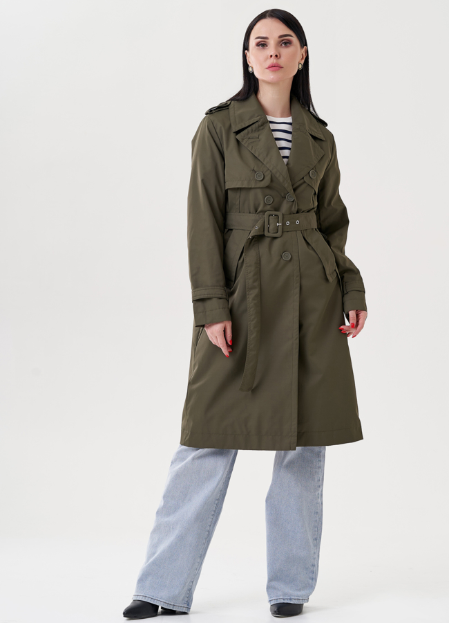 Женский плащ с английским воротником  модель № 24477 в рассрочку