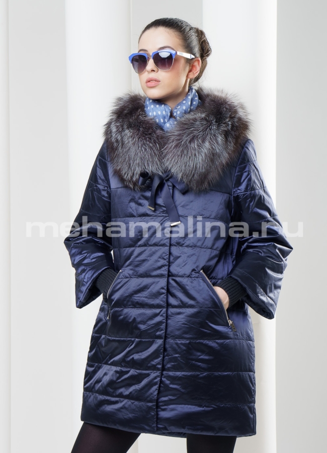 Куртка с чернобуркой на верблюжьей шерсти модель № П-47 меха малина