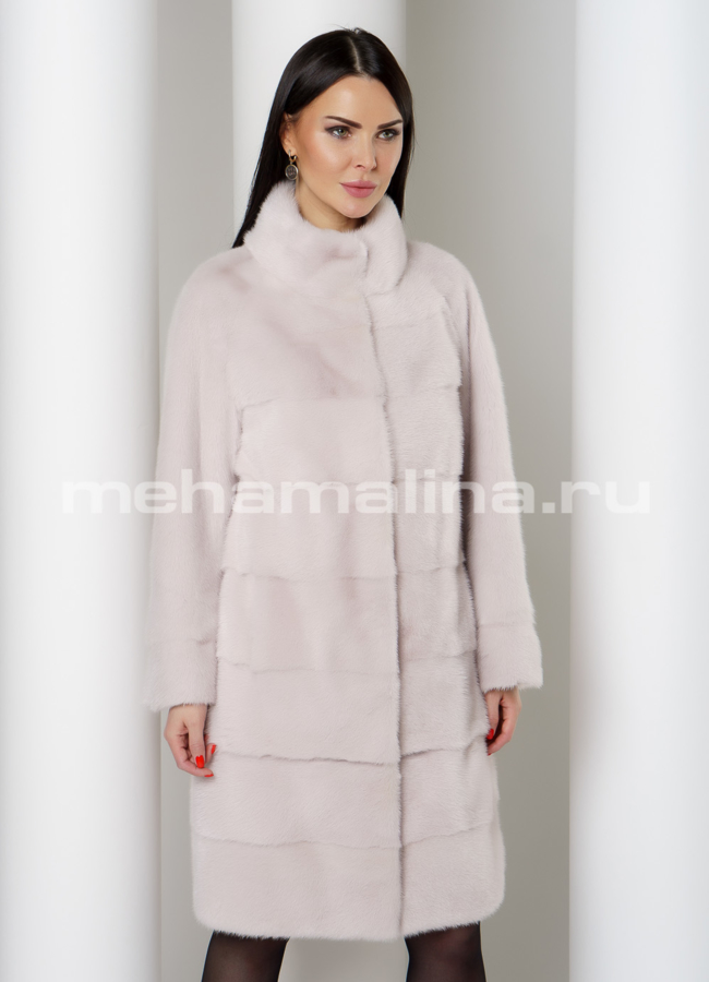Светлая норковая шуба  модель № S-776 универмаг малина
