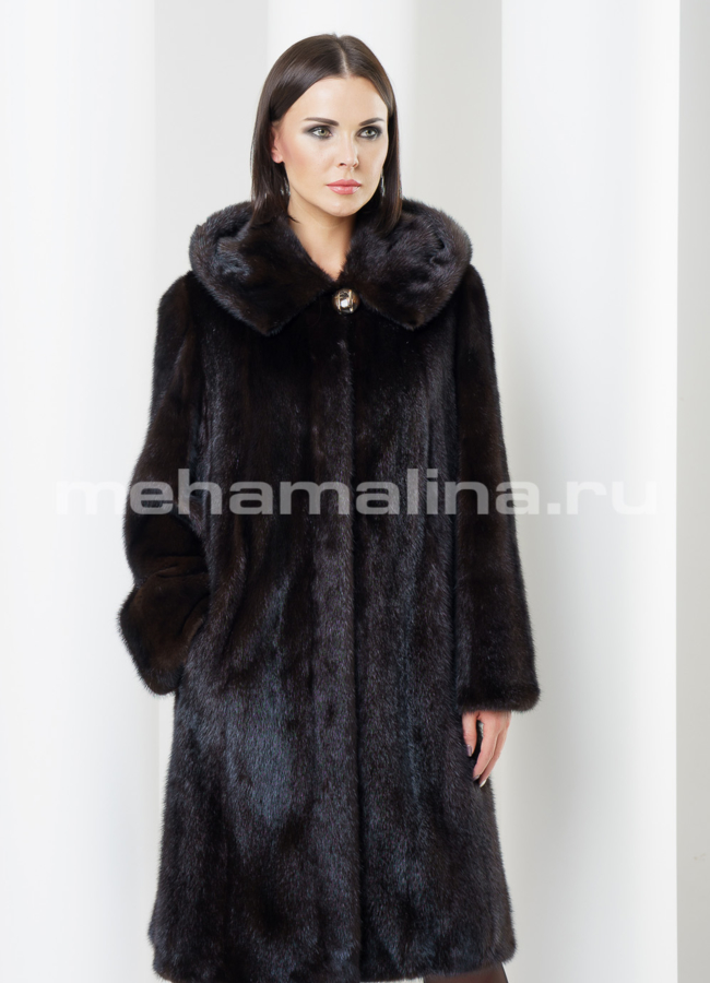 Норковая шуба модель № S-430 меха малина
