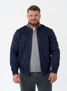 Мужская куртка бомбер из эко замши