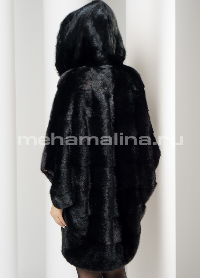 Черная норковая шуба модель № S-623 в кредит