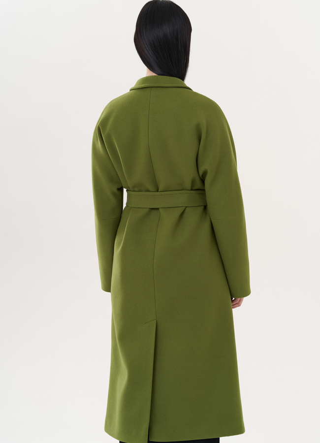 фото Женское пальто в зеленом цвете модель № 26421