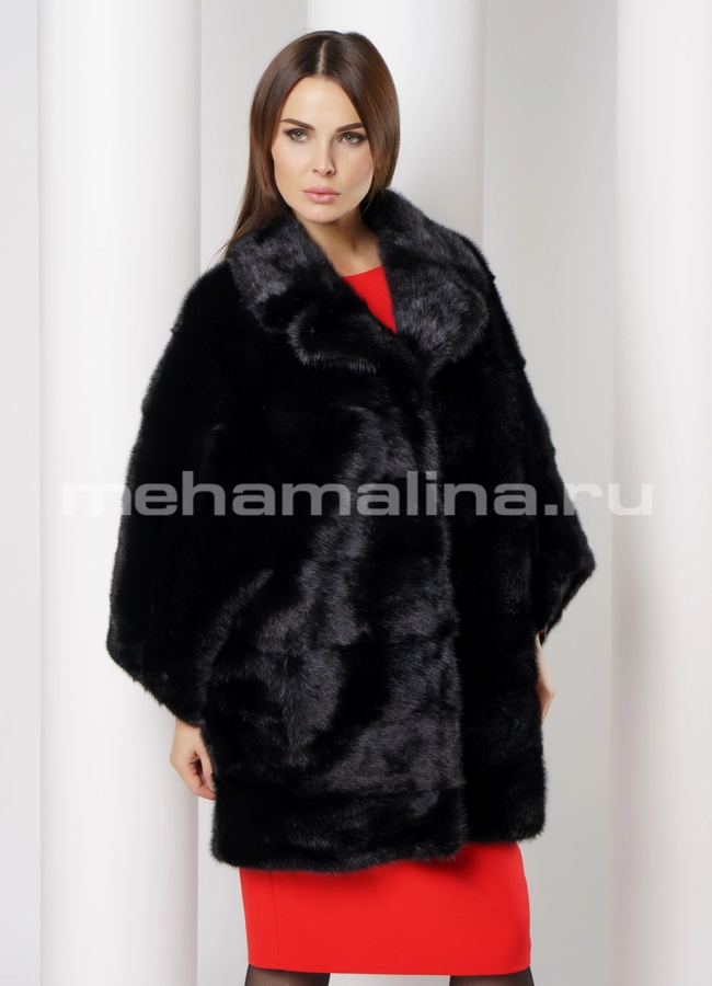 Норковая шуба модель № S-661 меха малина