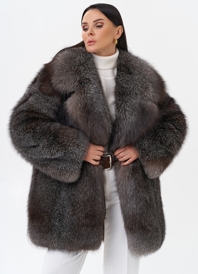 Шуба из финской лисы модель № 29479 универмаг малина